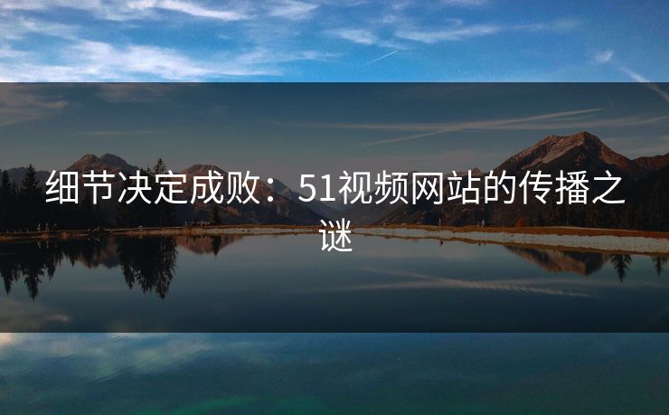 细节决定成败：51视频网站的传播之谜